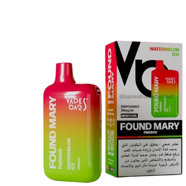Vapes Bar Found Mary 5800 Puffs: The Best Disposable Vape in Dubai watermelon ice