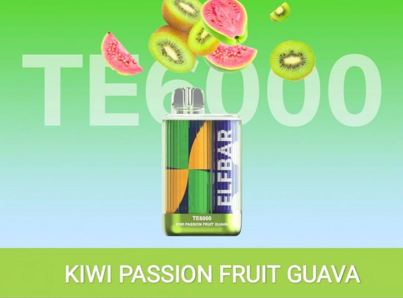 ELF BAR TE6000 DISPOSABLE VAPE IN DUBAI kiwi passion fruit guava