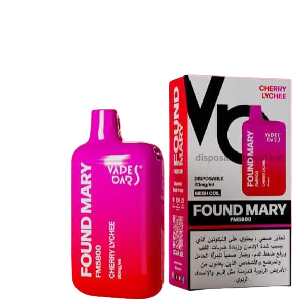 Vapes Bar Found Mary 5800 Puffs: The Best Disposable Vape in Dubai cherry lychee