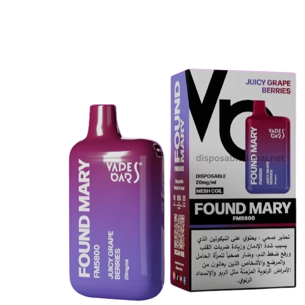 Vapes Bar Found Mary 5800 Puffs: The Best Disposable Vape in Dubai juicy Grape Berries