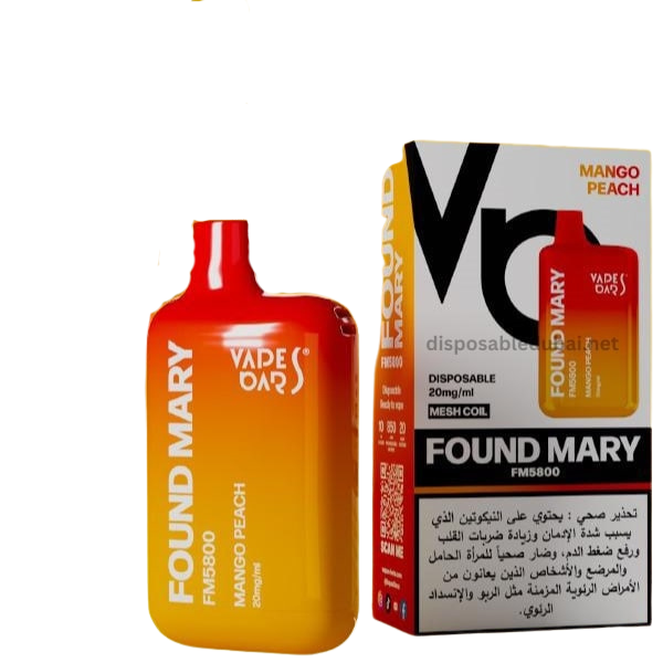 Vapes Bar Found Mary 5800 Puffs: The Best Disposable Vape in Dubai mango peach