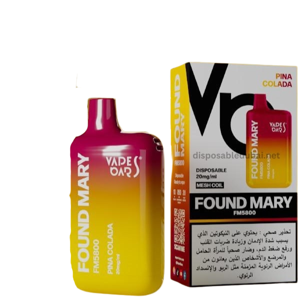 Vapes Bar Found Mary 5800 Puffs: The Best Disposable Vape in Dubai pina colada