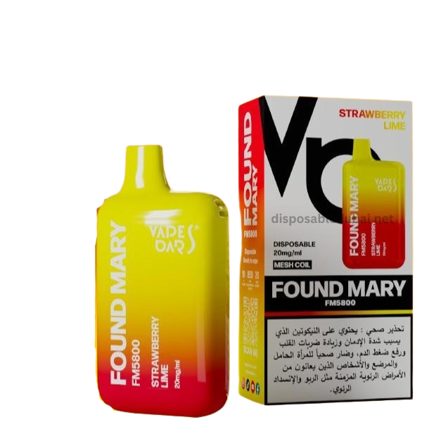 Vapes Bar Found Mary 5800 Puffs: The Best Disposable Vape in Dubai strawberry lime