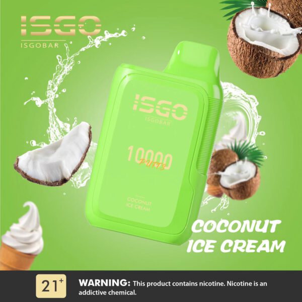 ISGO BAR DISPOSABLE 10000 Puffs COCOUNT ICE CREAM