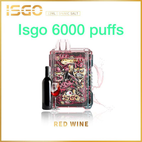 ISGO DISPOSABLE VAPE 6000 PUFFS RED WINE