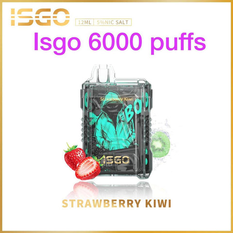 ISGO DISPOSABLE VAPE 6000 PUFFS STRAWBERRY KIWI