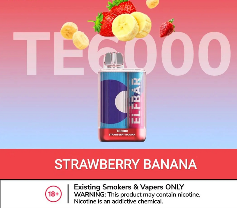ELF BAR TE6000 DISPOSABLE VAPE IN DUBAI strawberry banana