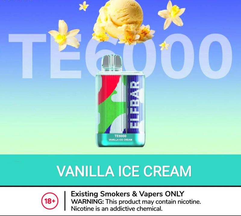 ELF BAR TE6000 DISPOSABLE VAPE IN DUBAI vanilla ice cream