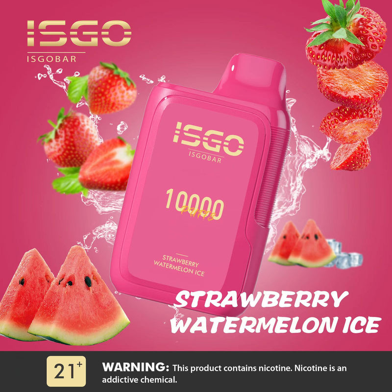 ISGO BAR DISPOSABLE 10000 Puffs STRAWBERRY WATERMELON ICE